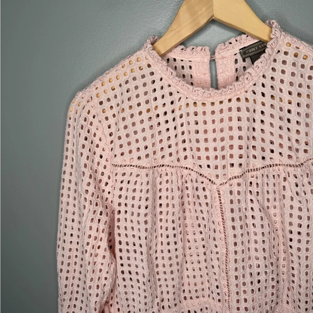 Point Sur x J. Crew Eyelet Blouse - Blush
